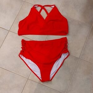 Vibrant Red Women's Bikini Set